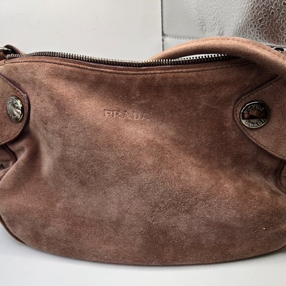 PRADA Buffalo Snaps Dusty Rose Shoulder Bag - Picture 1 of 13